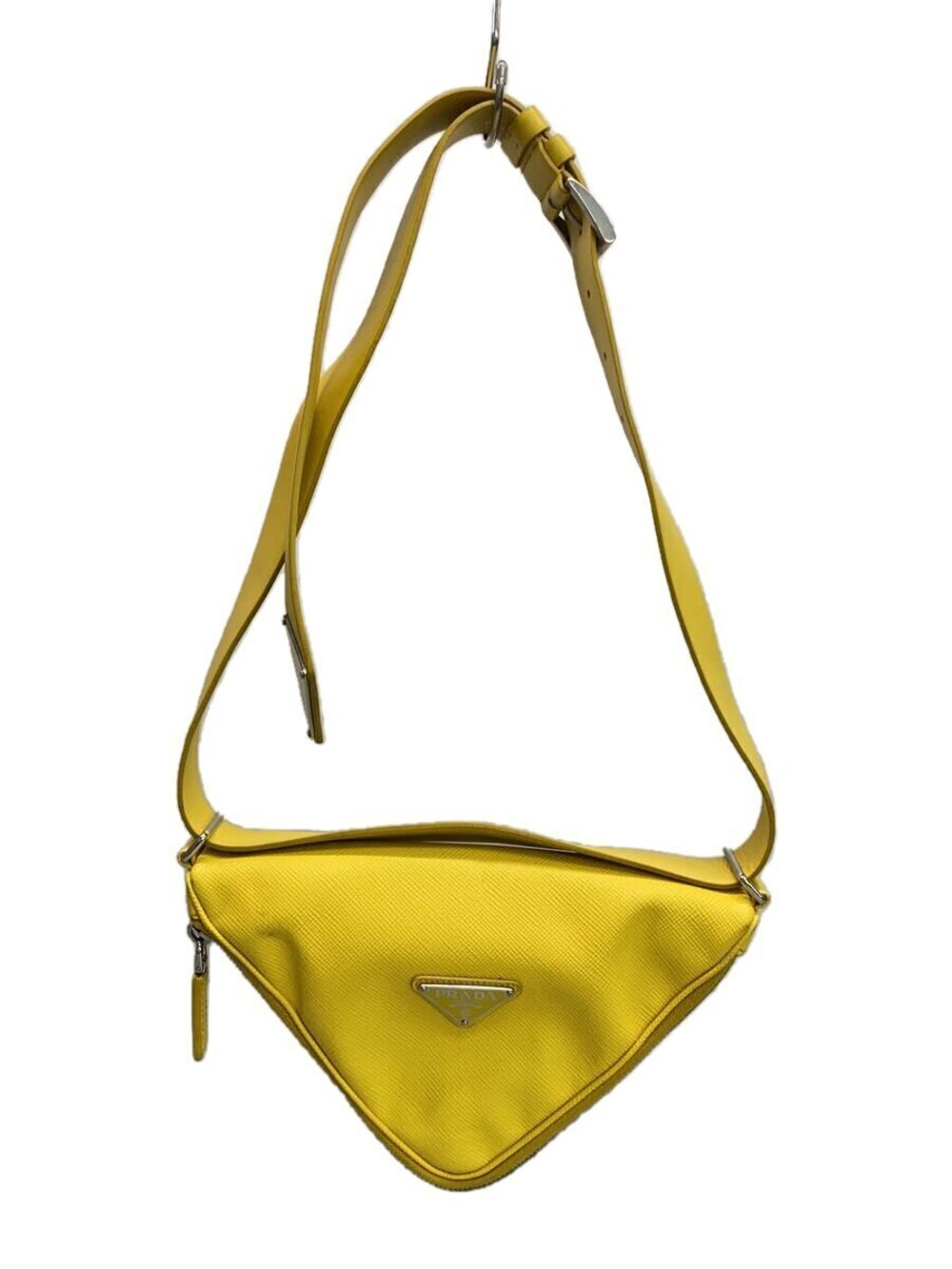 Prada Triangle Shoulder Bag Belt Yellow
